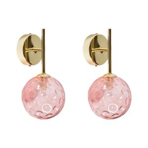 Conjunto de 2 lámparas de pared anadyr vidrio rosa