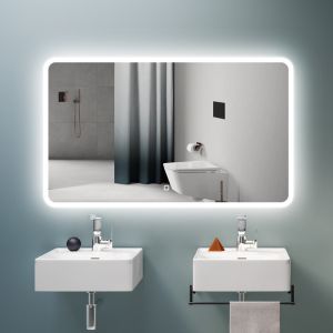Espejo baño elena 80x80 LED fría cantos redondeados