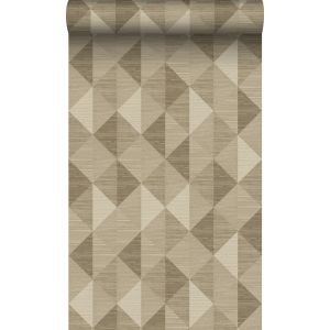 Origin papel pintado fibra vegetal en motivo gráfico 3d beige 50 x 900 cm