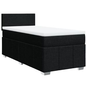 vidaXL cama box spring con colchón tela negro 90x190 cm