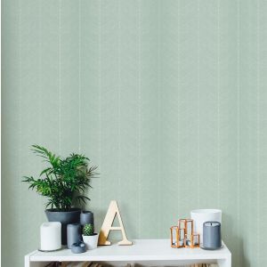 Papel pintado texturizado tnt diseño en zig-zag icaria verde