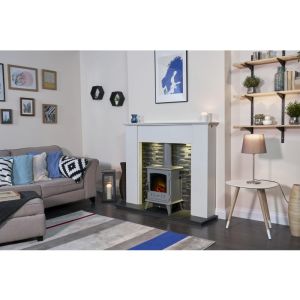 Estufa eléctrica adam aviemore en esmalte gris