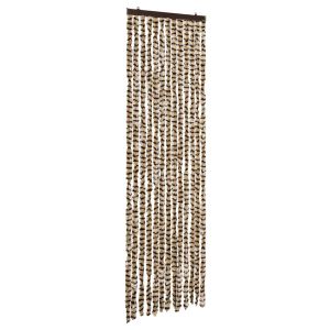 vidaXL cortina mosquitera de chenilla beige y marrón 56x185 cm