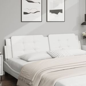 Cabecero de cama acolchado cuero sintético blanco 200 cm eso4902