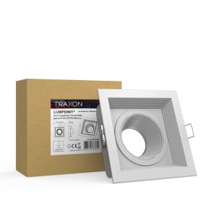 TRAXON LUXPOINT® Aro empotrable cuadrado DT007 blanco corte 105x105mm
