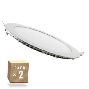 Pack 2 placas LED 18w 1800lm 4200ºk circular 40.000h  [jl-gp-lz-3-m-w-pk2-