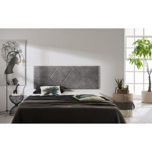 Cabecero 120 dos rombos tela antimanchas 152x57x5cm gris