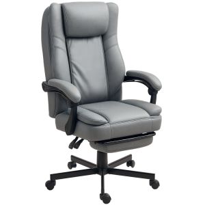 Silla de oficina con masaje reclinable microfibra gris