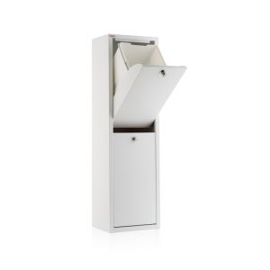 Balde do lixo de reciclagem lua, branco, 2 grandes caixotes