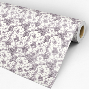 Papel pintado florales violetas 60cm por 250cm