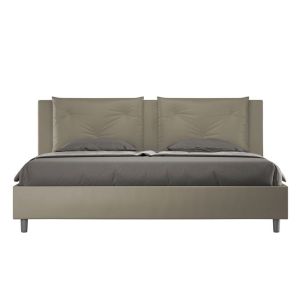 Cama tapizada 2 plazas - 180x200 cm - pu cappuccino