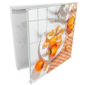 Armario para llaves 30x30x5 fruta jugosa, apertura derecha blanca