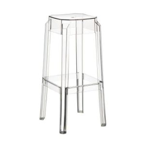Taburetes de bar apilables transparentes - set 2 - 75 cm