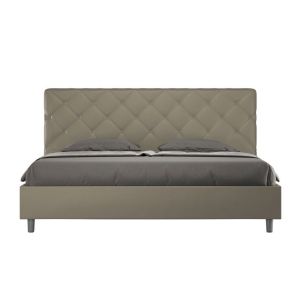 Cama tapizada pu - cappuccino - 180x210 cm