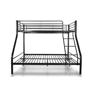 Litera matrimonial metálica para 3 personas, 200x145x96cm color negro
