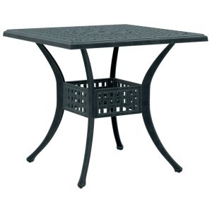 vidaXL mesa de jardín aluminio fundido verde 80x80x75 cm