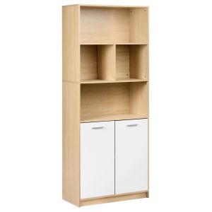 Estantería de 2 puertas zehna marrón claro/blanco