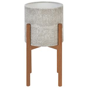 Maceta con patas pinsapo 30 cm metal gris