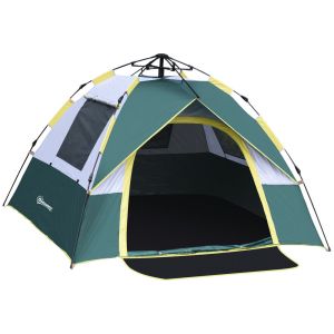 Tienda de campaña 205x195x135 cm poliéster, fibra de vidrio color verde