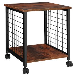 Mesa auxiliar gary, madera industrial oscura, rústica