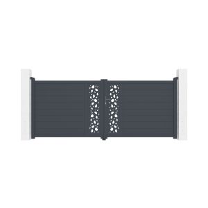 Puerta batiente sunny 350x140 cm + puerta 100x140 cm + 4 postes elda