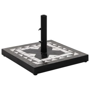 vidaXL base de sombrilla cuadrada negro y blanco 12 kg