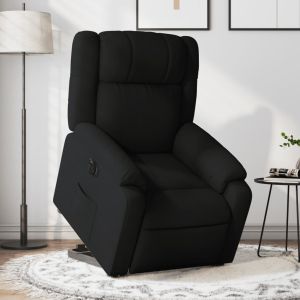 Sillón eléctrico reclinable elevable de tela negro qweo2947