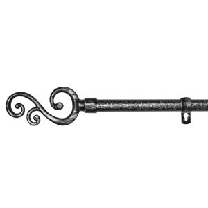 Barra de forja extensible y decorativa (negro+gris, 160-310cm forma s)