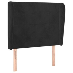 vidaXL cabecero con orejas de terciopelo negro 103x23x118/128 cm