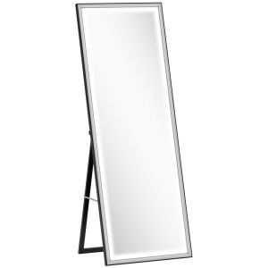 Espejo cuerpo entero 60x5x165 cm mdf, vidrio templado color blanco Homcom