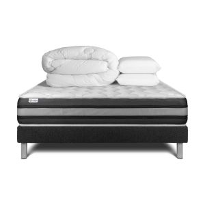 Pack cama completa - colchón 140x190cm + somier con láminas (en kit) + 2 al