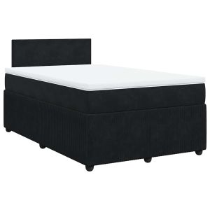 vidaXL cama box spring con colchón terciopelo negro 120x190 cm
