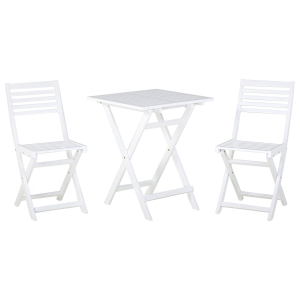 Conjunto de balcón plegable fiji madera de acacia blanco