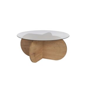 Mesa de centro de madera <<aeris>> - 75 x 75 x 35 cm - roble saphirfumées