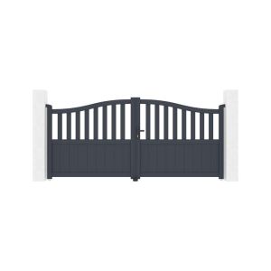Puerta batiente regulable ancho 3m meije h.140cm aluminio gris