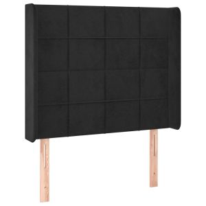 vidaXL cabecero con orejas de terciopelo negro 83x16x118/128 cm