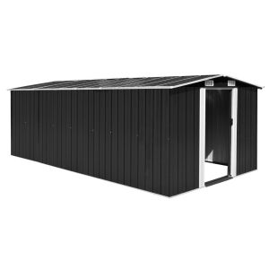 Caseta de jardín metal antracita 257x489x181 cm es5217