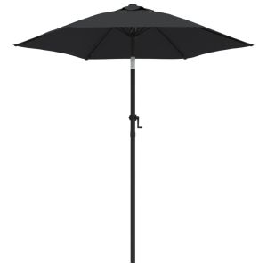 vidaXL sombrilla de aluminio negro 200x224 cm