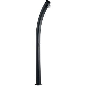 Ducha curva negra de aluminio 226 cm preparada para jetonera monotubo