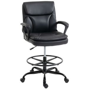 Silla de dibujo 61x61x108 cm PVC, metal Homcom, oficina - sillas de oficina