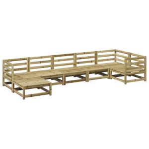 vidaXL juego de sofás de jardín 7 pzas madera de pino impregnada