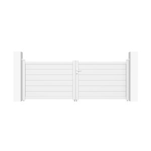 Pack puerta batiente blanco eiger  3m h.115cm + 2 postes