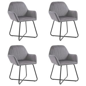 Sillas de comedor 4 unidades terciopelo gris qweo7352