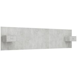 vidaXL cabecero de cama y mesitas madera contrachapada gris hormigón