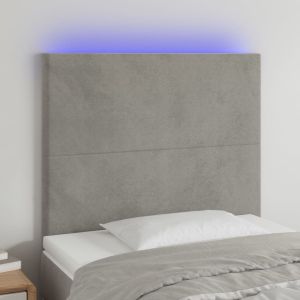 Cabecero con luces LED terciopelo gris claro 80x5x118/128 cm eso7766