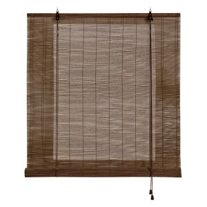 Estor de bambú, estor enrollable de bambú natural marrón oscuro, 60 x 175cm