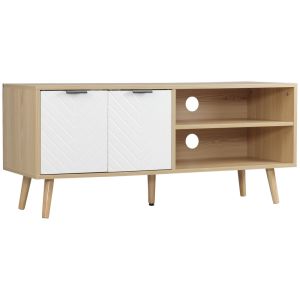 Mueble de tv 110x39x48.8 cm color marrón Homcom, hogar - muebles de salón