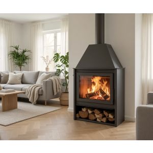 Estufa de leña modelo Alpes / 11 kw / 76 % / 320 m3