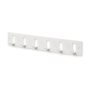 Perchero de pared rei c1031 | 300x50x21 mm | blanco mate