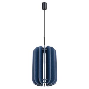 Lámpara colgante mula 1 azul marino/negro fieltro/acero 27x165x27cm